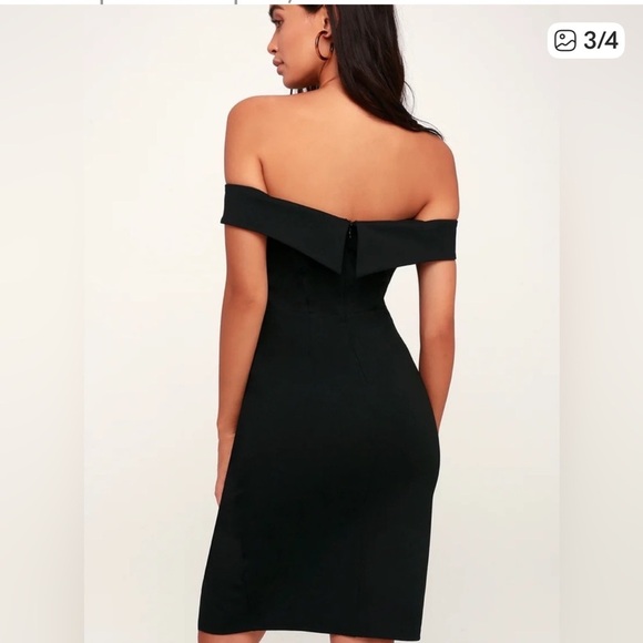 Lulus Black Off-Shoulder bodycon Dress size small - Picture 2 of 15